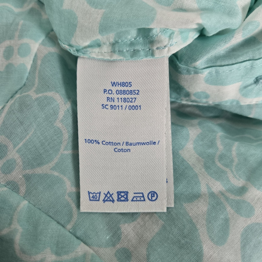 Boden Womens Floral Kaftan Maxi Shirt Dress 6L Blue Cotton Sheer Boho Beachy NWT - Picture 6 of 8